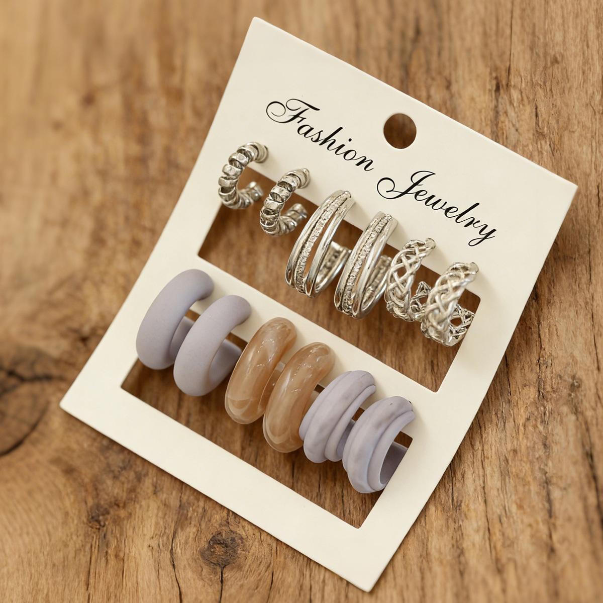 Hot-selling irregular geometric earrings set, niche unique temperament earrings, personalized earrings.