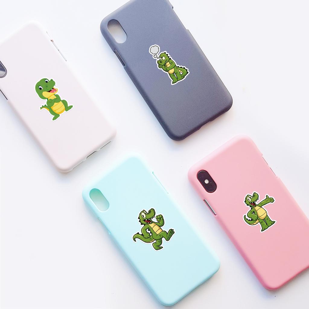 50 Small Crocodile Cartoon Stickers Mobile Phone Laptop Water Cup Decoration Stickers Waterproof Creative Hand Note Stickers