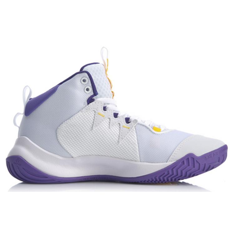New LiNing Storm OUTDOOR Cushioning Anti Slip And Wear Resistant Mid Top LINING Cloud Basketball Shoes White Purple ABPQ009-5