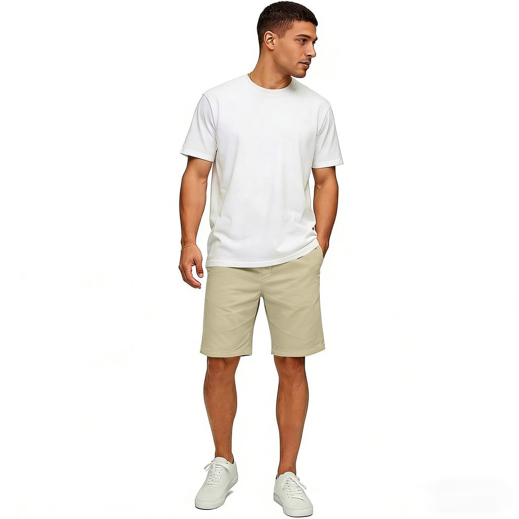 Men Casual Straight Fit Shorts with Pockets Breathable Lightweight Fabric Classic Design for Daily Wear