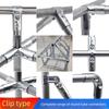 Stainless Steel Pipe Connector 20/25/32mm Iron Pipe Round Cross Buckle for Clothing Cabinet Connector Pipe Joiner