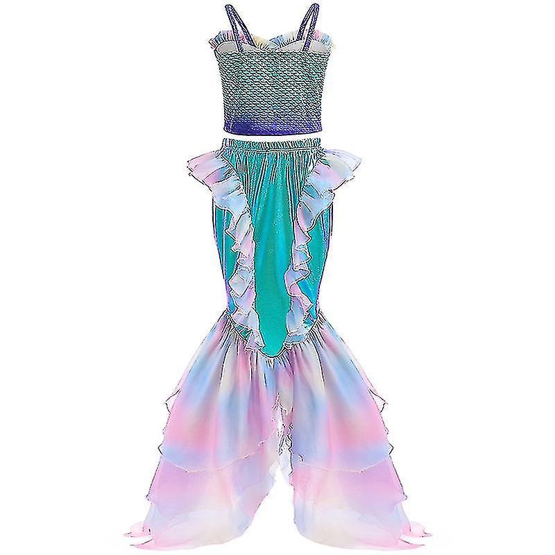 The Little Mermaid Movie Girls Cosplay Catch Fishtail Swim Two-piece