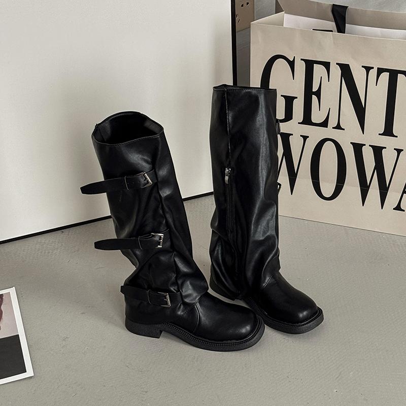 Autumn Winter Street Style Women Knee-High Boots Casual Low Heel Party Shoes Ladies Modern Long Botas Mujer