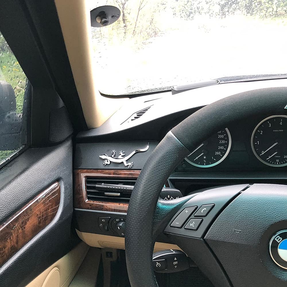 Gecko Car Sticker, 3D 3D, Cute Eyes, Emblem, Gecko, Lizard, Gecko, Silver Seal, Car Supplies, Easy To Apply, Curved Surfaces