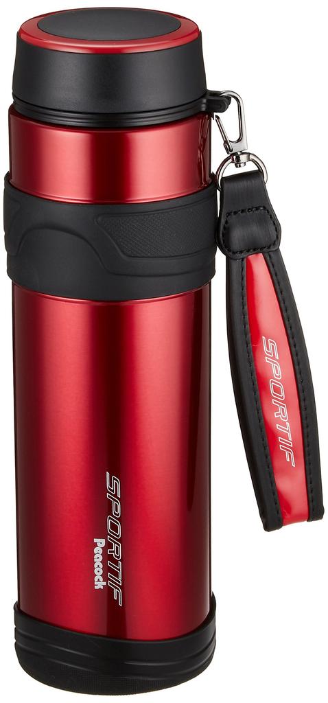 Peacock Stainless Steel Water Sports Clear for RC Bottle, Mug, Red, 1.0L, AMX-RS100