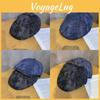 For Beret Vintage Women With Water Wash Denim And Short Brim For Wear Daily