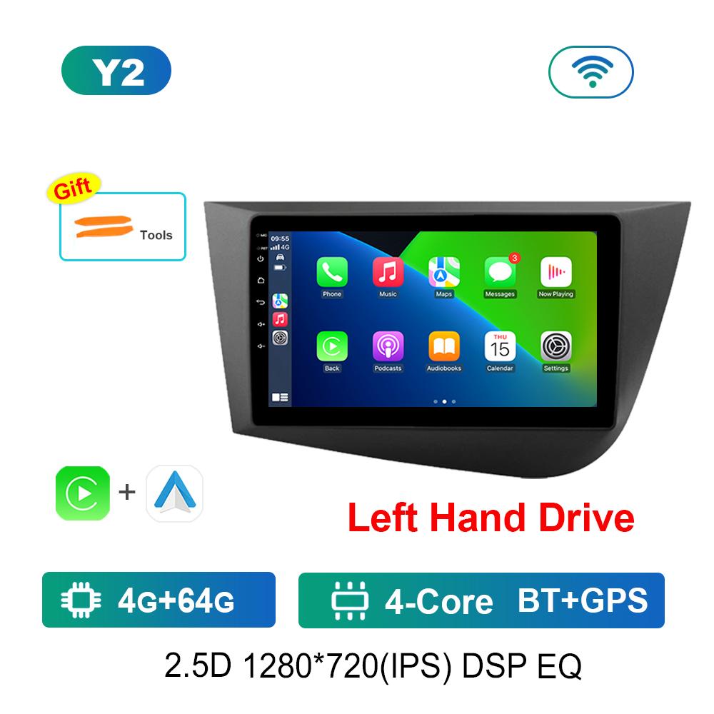 9 Inch Left Hand Drive GPS Navigation Android OS for Seat Leon 2 2005 - 2012 4G DSP Stereo Car Radio Multimedia Player WiFi BT