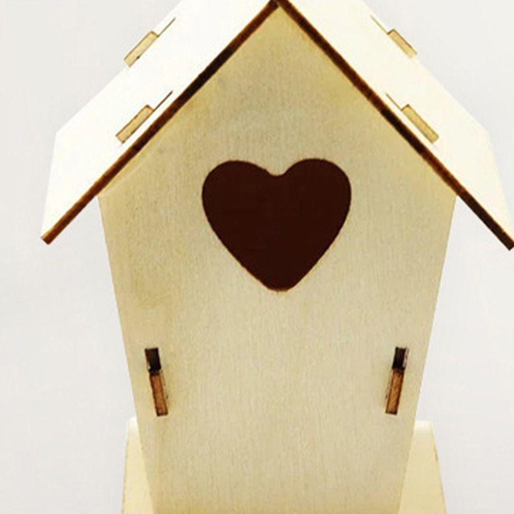 3pcs Minimalist Bird House Wooden Bird Cage Bird Raising Tool Bird Feeder  Outdoor