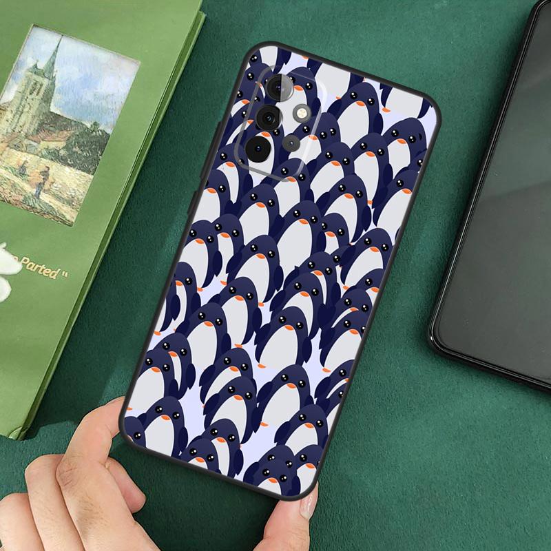 Cartoon Penguin Cover For Samsung Galaxy A54 A52S A52 A32 A22 A12 A72 A33 A53 A73 A14 A70 A51 A71 Case
