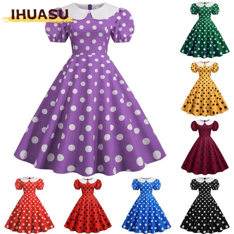 IHUASU Fashion Summer Spring Short Sleeve Casual Dresses