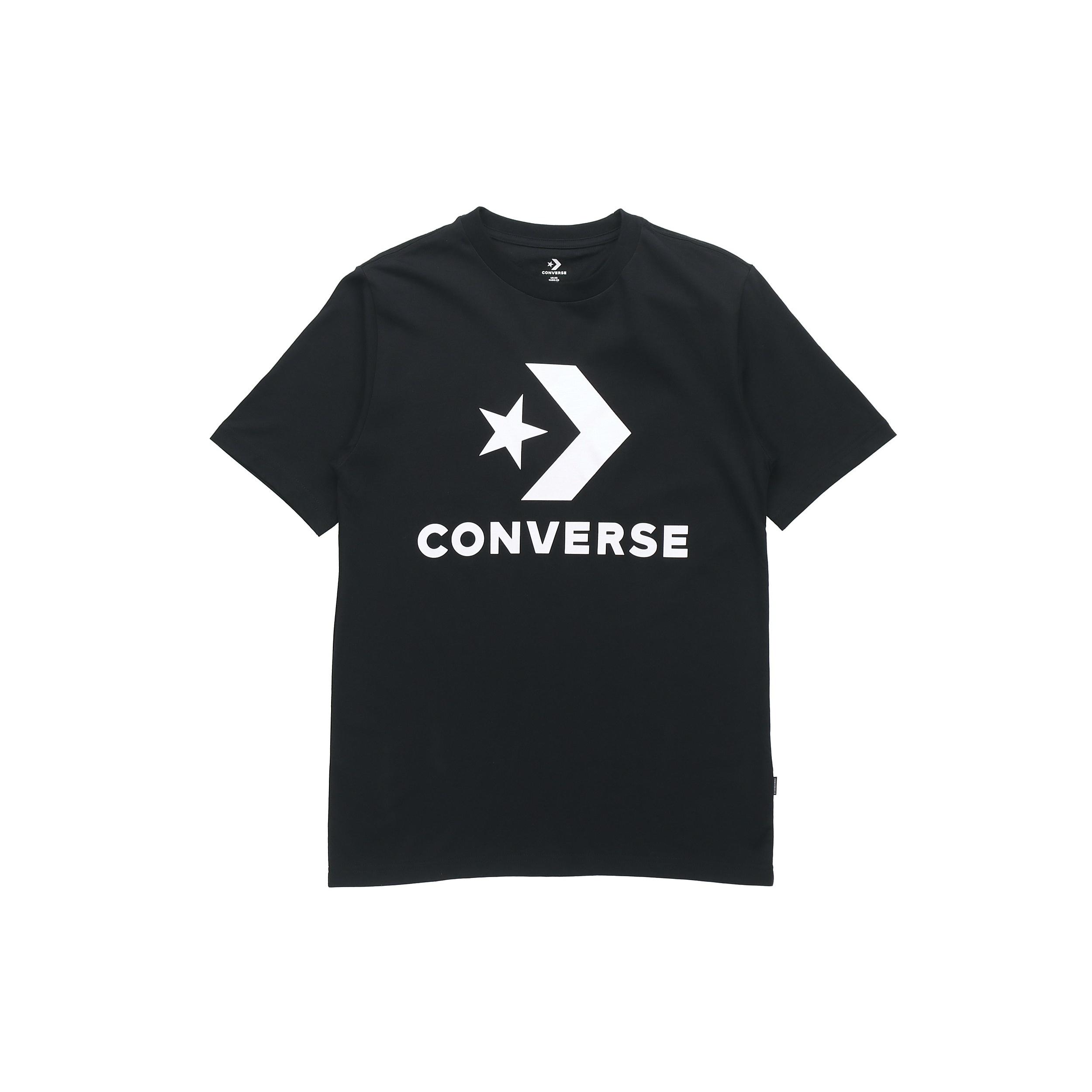 Converse Alphabet Logo Printing Round Neck Short Sleeve Black Men s 10018568-A01 S