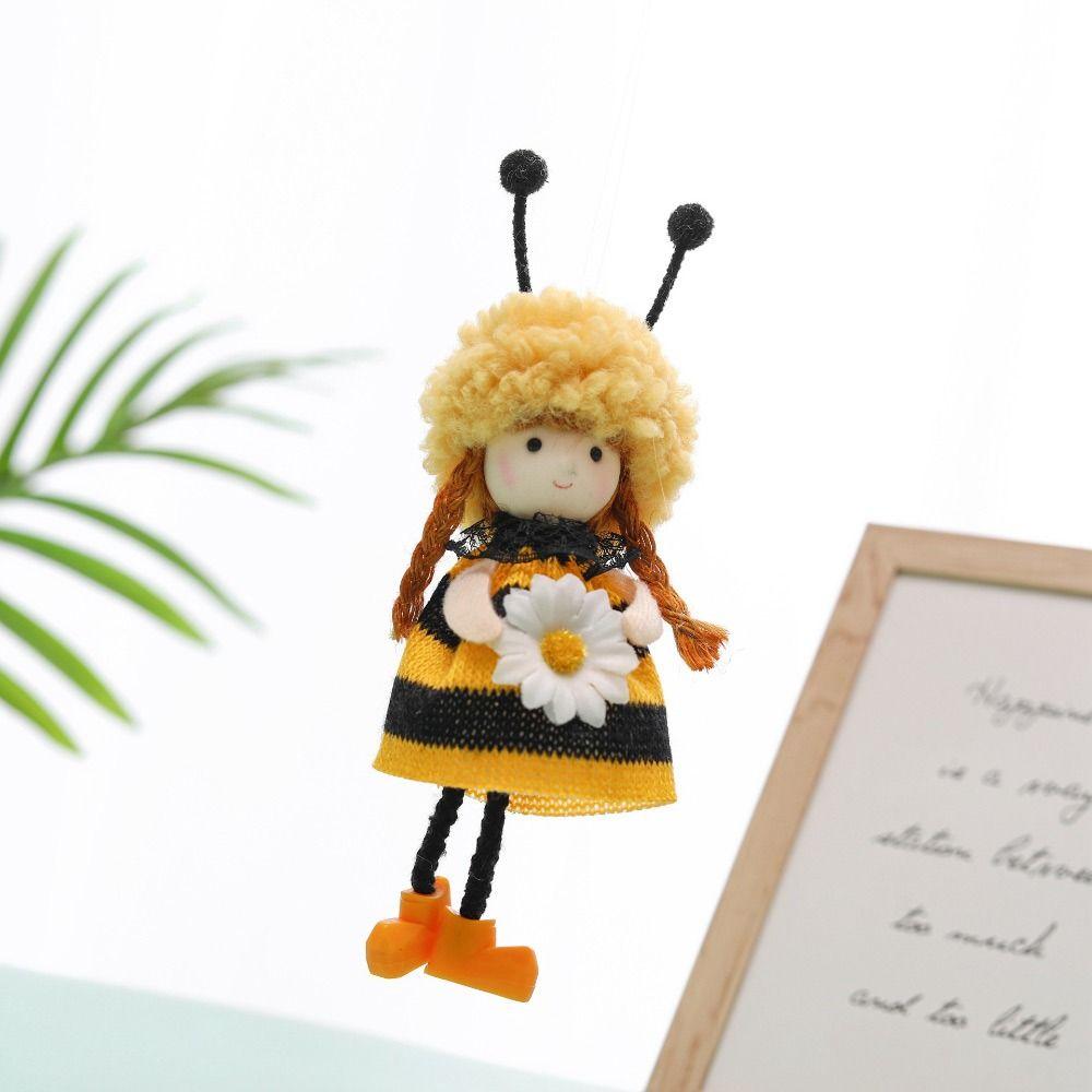 Embellishment Plush Bee Girl Doll Cartoon Drop Ornaments  Festival Favors
