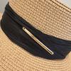 New Summer Women's Boater Beach Hat Wide Side Female Casual Panama Hat Lady Classic Flat Bowknot Straw Sun Hat Women