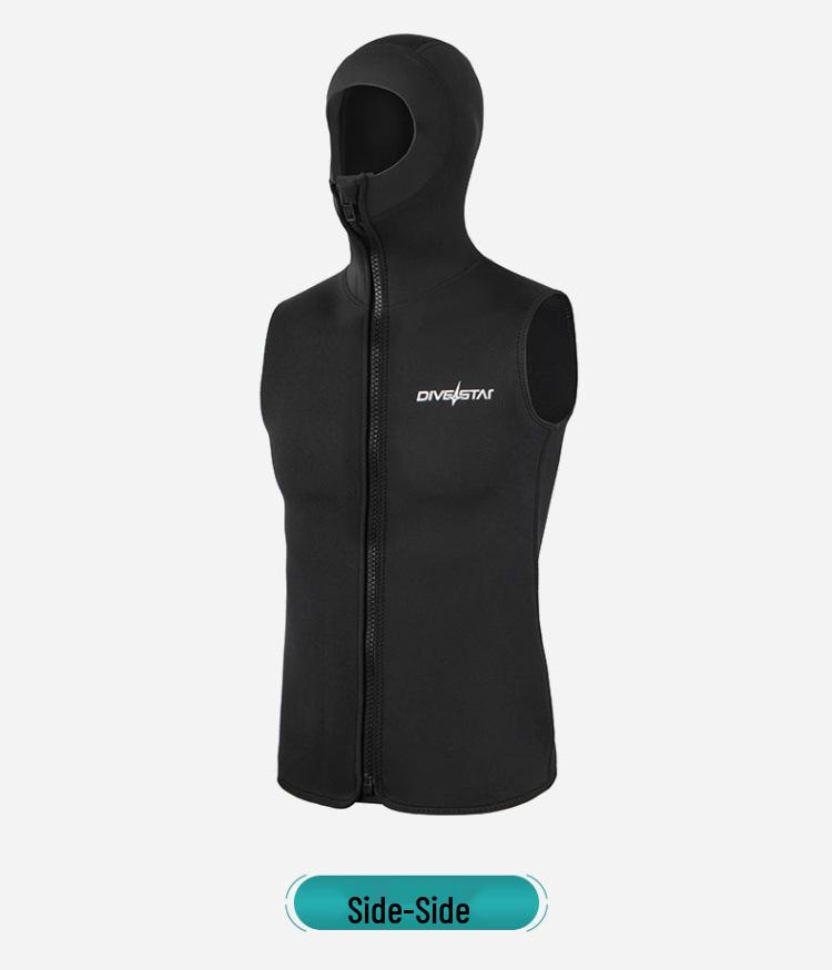 3mm Hooded Sleeveless Wetsuit Vest for Cold Water Surfing & Diving