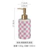 Ceramic Checkerboard Lotion Bottle Hand Sanitizer Bath Gel Separate Bottle Household Lotion Press Bottle Soap Dispenser