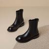 Krazing Pot Microfiber Autumn Winter Shoes Low Heels Size 43 Chelsea Boots Back Solid Color Preppy Style Ankle Boots