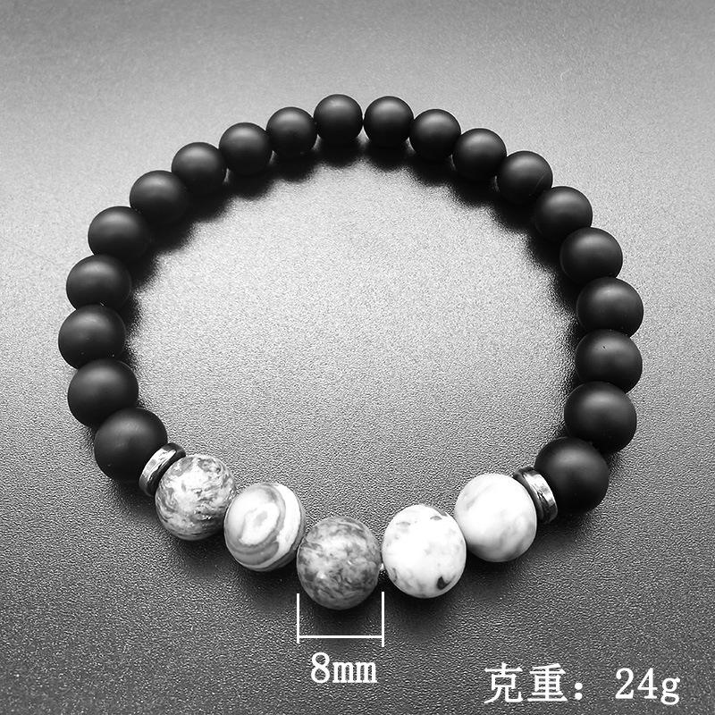 

Браслет из бусин мужской, браслет из черного агата властный социальный человек студент парный браслет женский