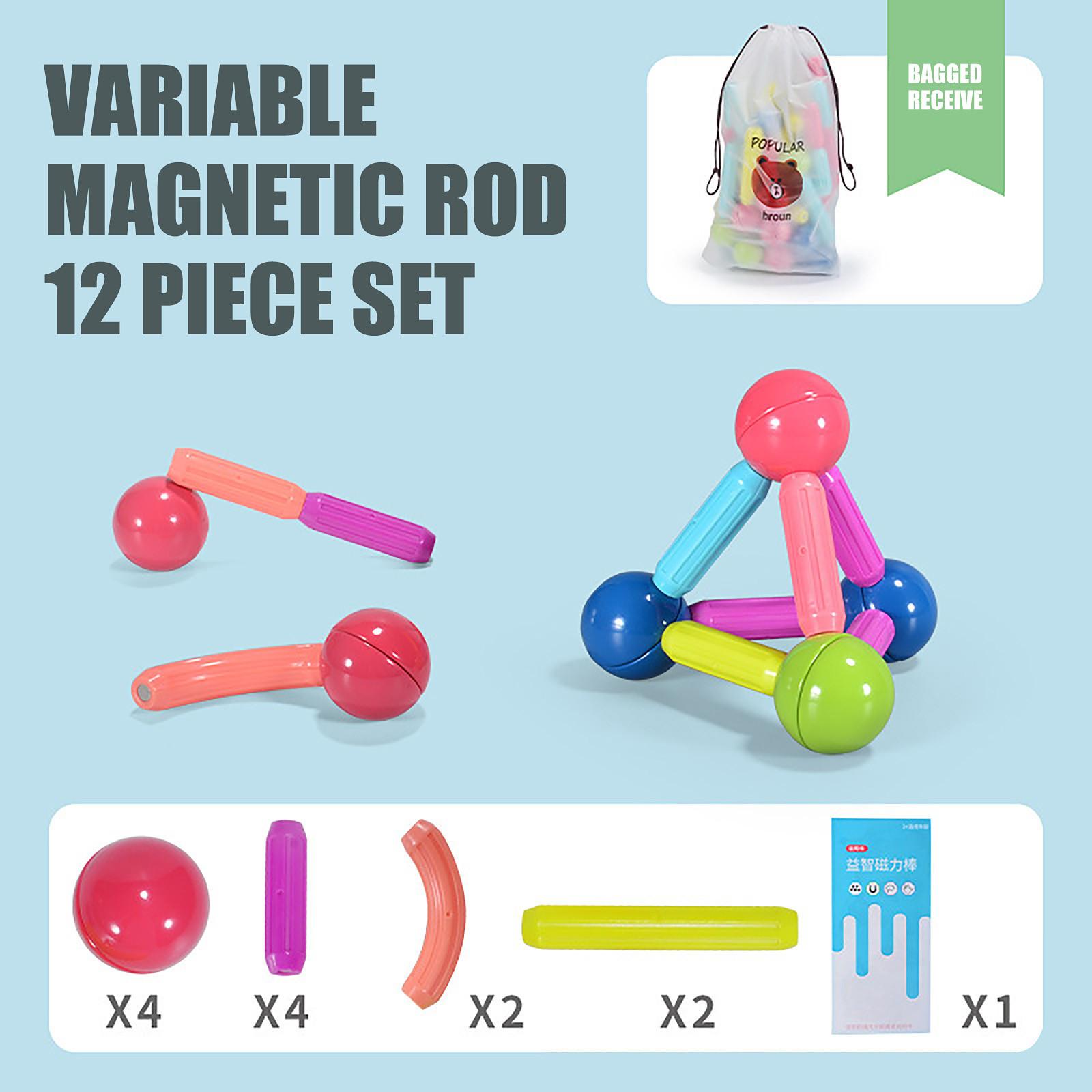 

Nikitas 12 шт. магнитный строительный набор игрушка магнитная игра, магнитные палочки шарики развивающие игрушки 3D игрушка-головоломка