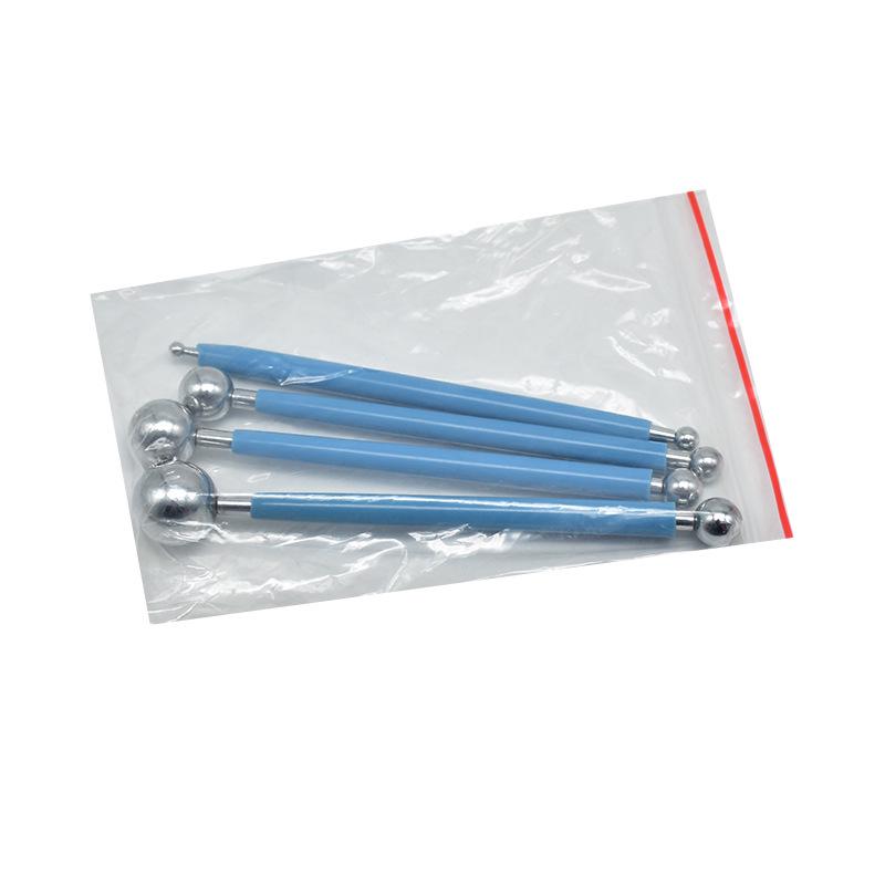 

Набор из 4 инструментов для лепки и придания формы из мастики - Стальная ручка с восемью насадками для сахарных цветов и форм для торта синий