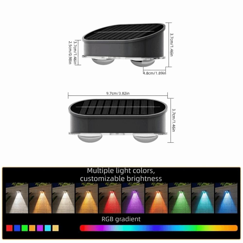 Waterproof RGB Wall Light Wall-Mounted Solar Ambient Lighting Wall Lamp Exterior House Decor