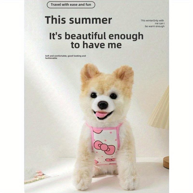 Pet Clothes Dog Cat Cute Camisole Vest Anti-Shedding, Cute Bow Tie Harness Vest Clothing For Small Dogs, Summer Sling Vest Clothes For Small Dogs