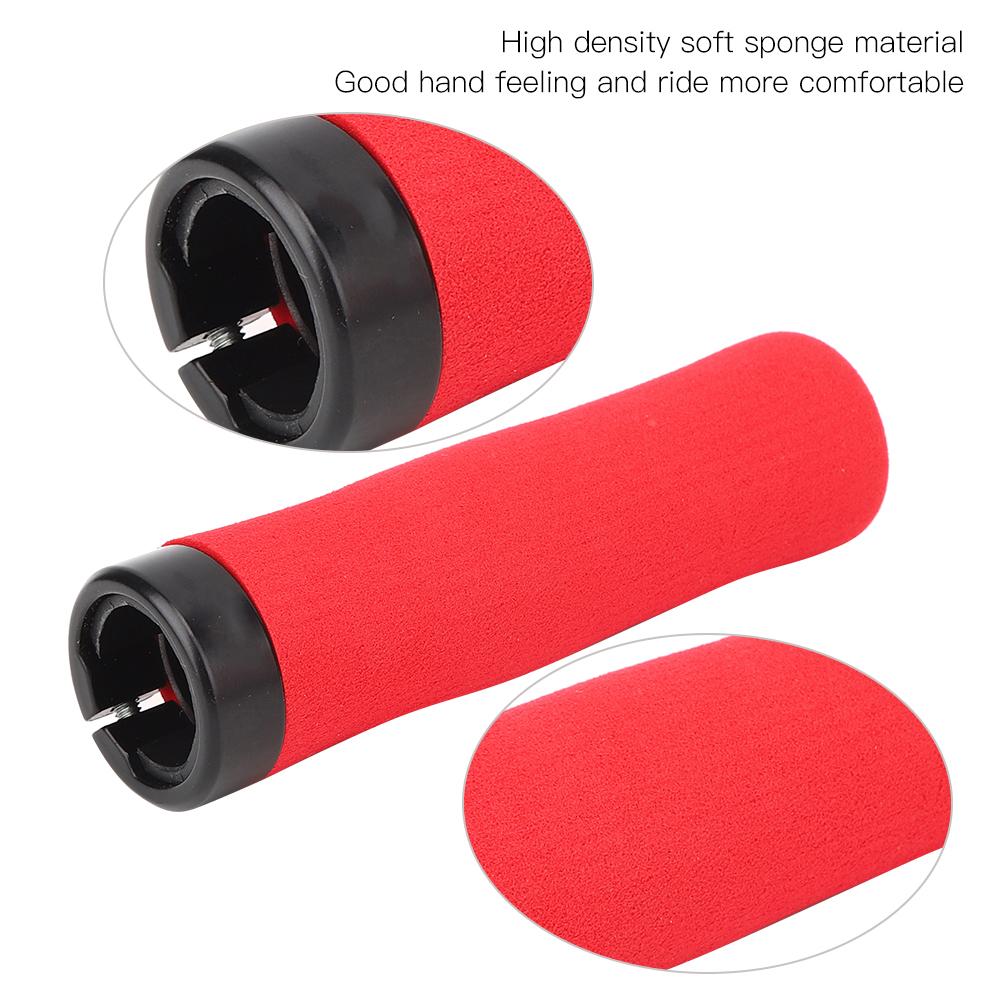 A Pair of High Density Soft Sponge Hard Plastic Mountain Bike Handlebar Cover Bicycle Lock Grips Cycling AccessoryRed