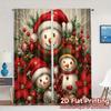 2pcs,Curtains Cute Snowman Christmas Family (2) Modern Curtains Versatile 100% Polyester Curtains All Seasons for Bedroom,