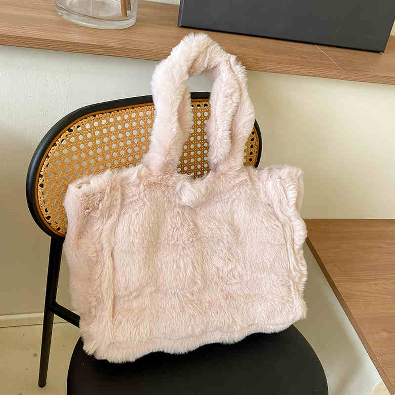 Borsa a tracolla in pelliccia autunno inverno casual versatile grande capacità peluche monospalla borse temperamento elegante borse da donna