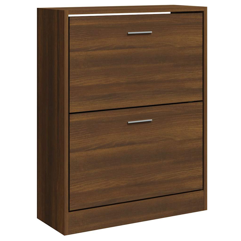 Shoe Cabinet in Brown Oak Effect 63 x 24 x 81 cm Particleboard