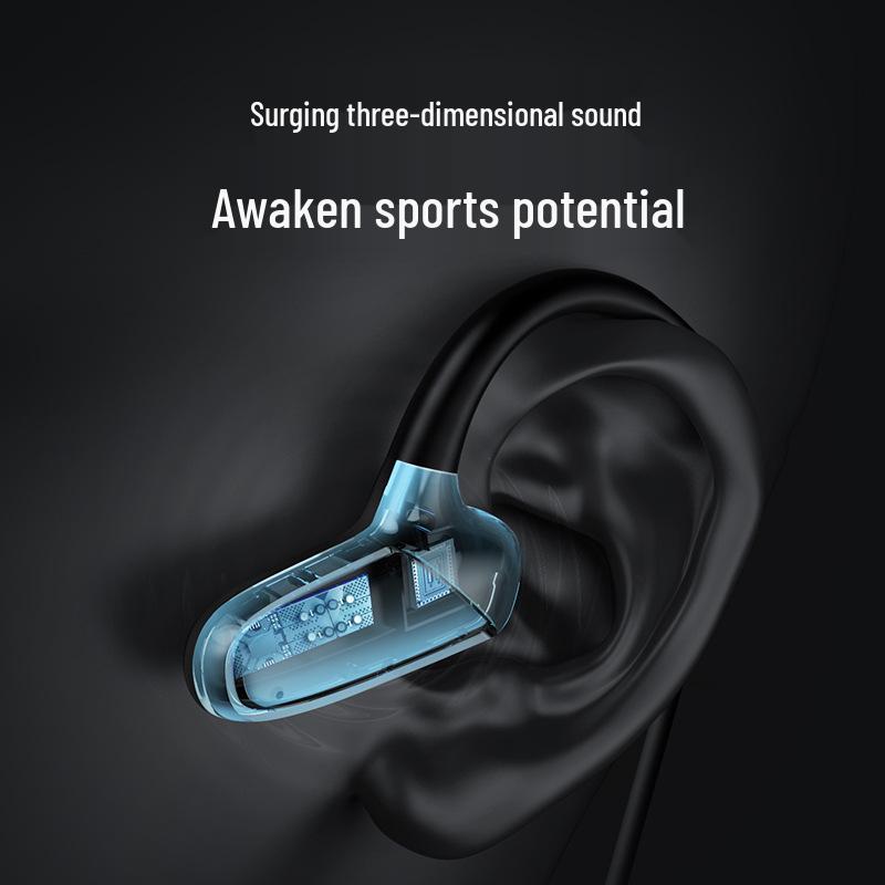 Bone Conduction Wireless Bluetooth Earbuds: Dual Ear, Ear Hook Design, Semi-In-Ear Sports Headphones for Running