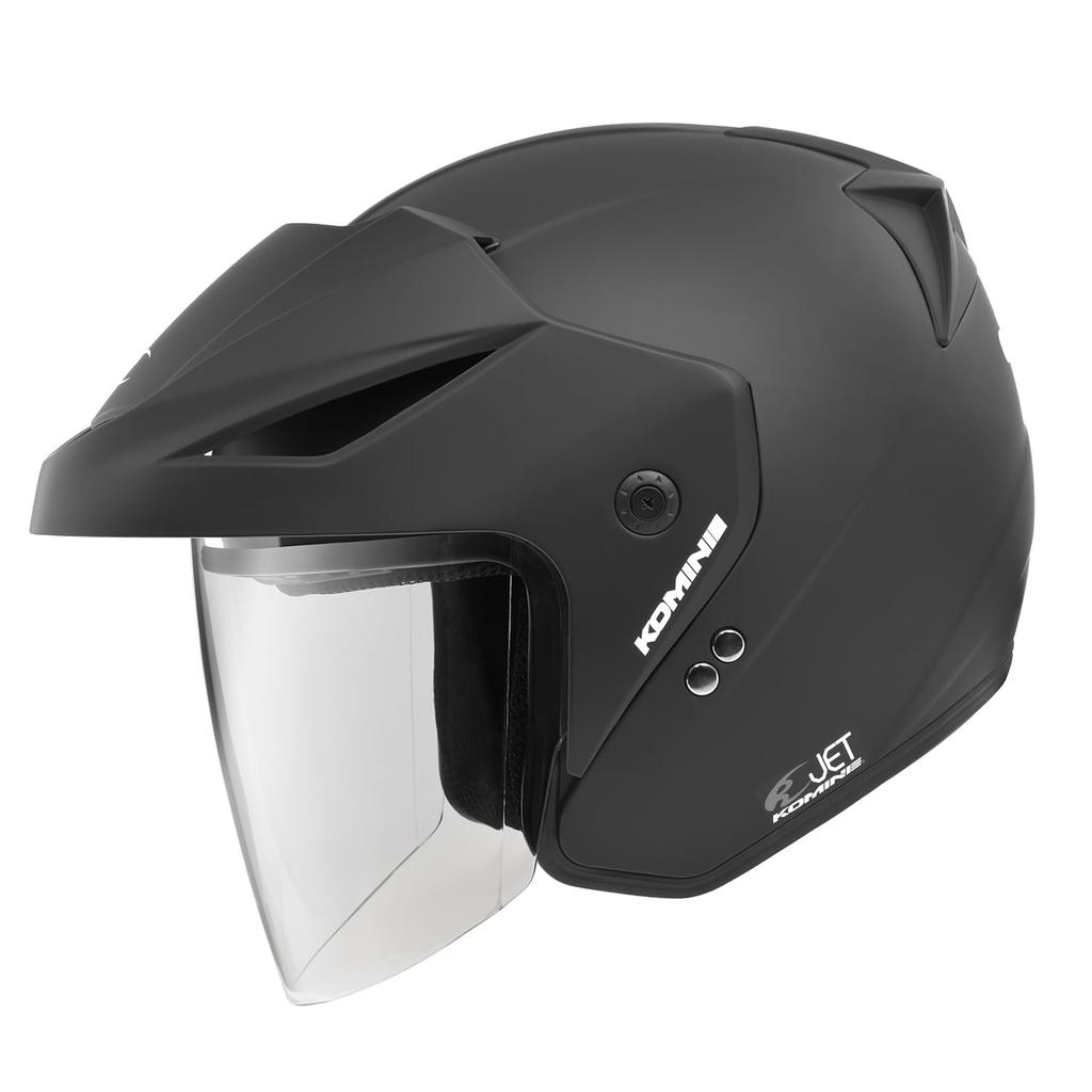 Komine Motorcycle Matte Black L Jet Helmet with Shield and ABS Shell (KOMINE) Aera-II HK-1651 UV-cut High-Strength
