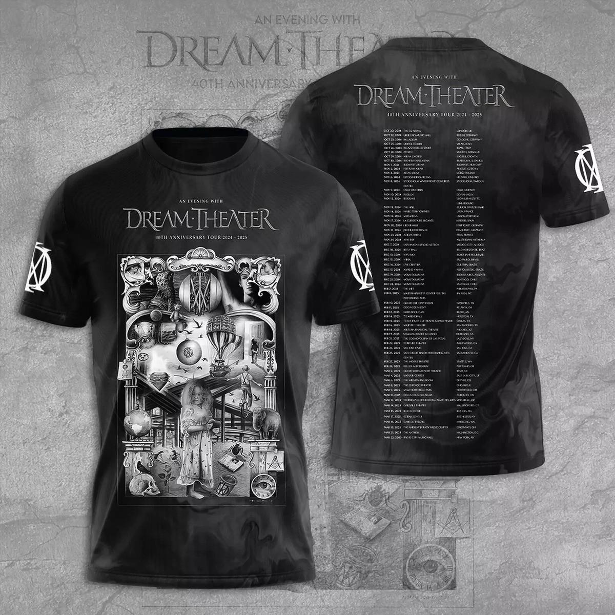An Evening With Dream Theater 40th Anniversary Tour 2026-2026 3D T shirt 23D16 XXXL