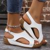 Casual Plus-size Wedge Sandals Women 2025 Summer Sandals New Platform Wedge Fish Mouth Sandals Lightweight Retro Shoes