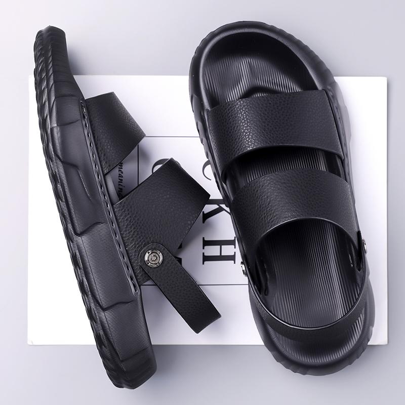 Fashion Men's Sandals 2025 New Italian Men's Two Wear Indoor and Outdoor Comfy Non slip Sandals Fashion Genuine Leather Cool Slippe