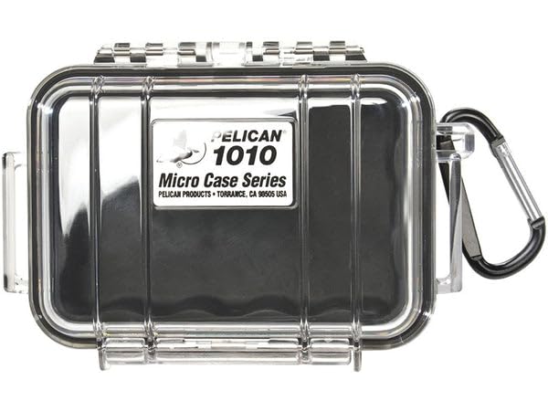PELICAN 1010 Micro Case, Black/Clear, with Authorized Dealer Warranty Card [1010-025-100]