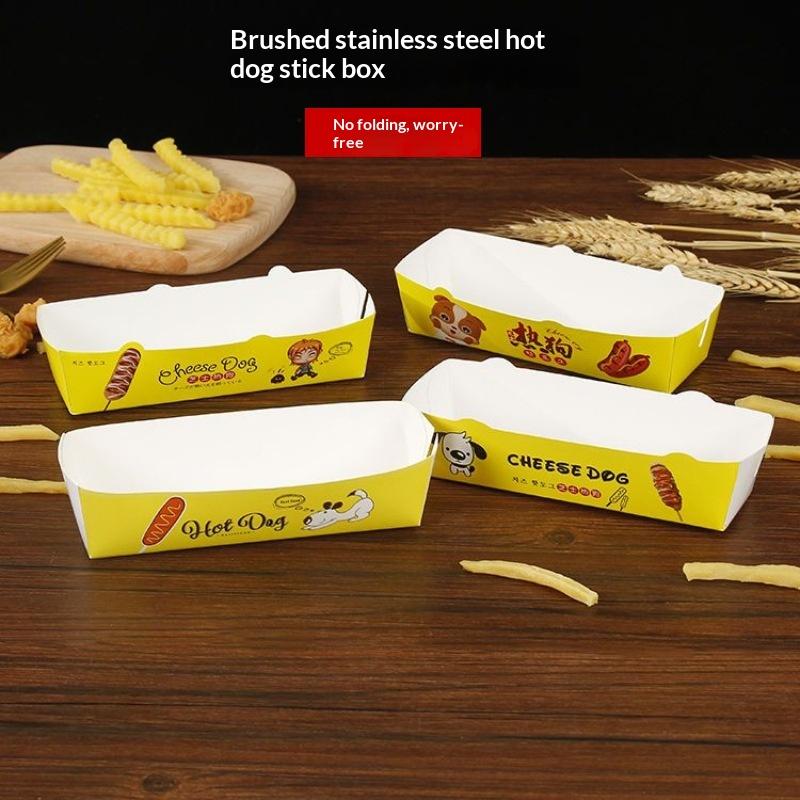 100Pcs Hot Dog Packaging Box Paper Disposable Party Tableware Food Serving Tray For Caterers Catering Boxes