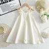 Summer Korean Version Baby Girl Casual Solid Color Dress White Decoration Fashion Temperament Princess