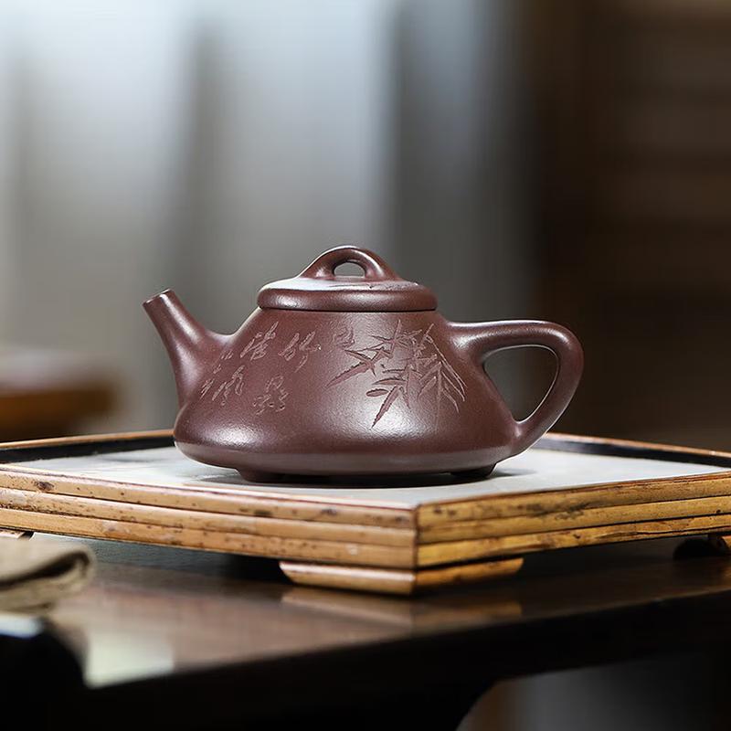 Handmade Zisha Teapot - Bamboo Shadow Ziye Shipiao Style