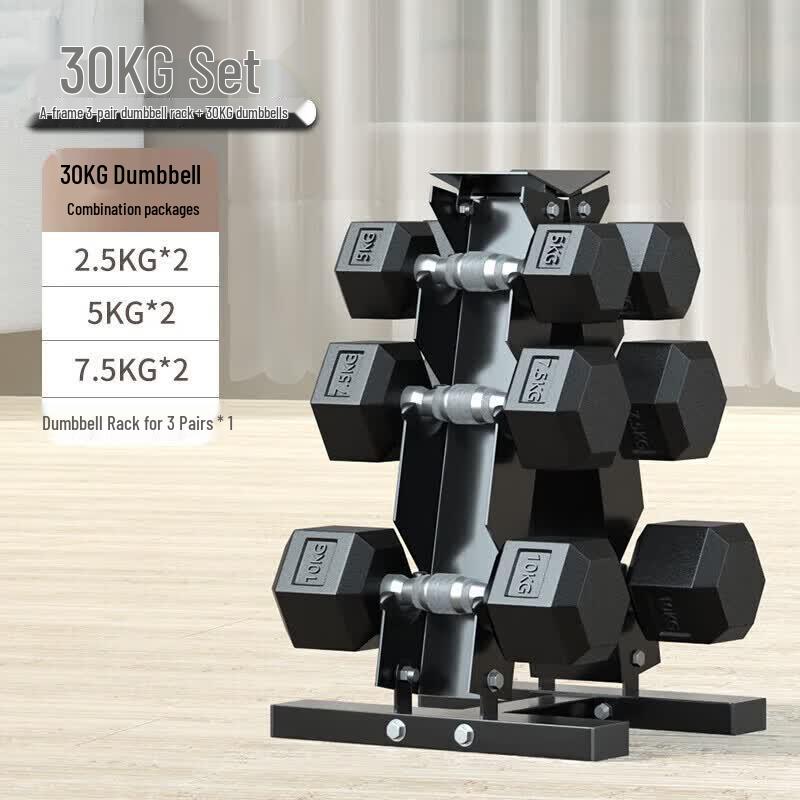 Elangyan Rubber-Coated Hex Dumbbells