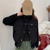 College style design splicing knitted cotton clothes women's winter stand-up collar small fragrant style foreign style age-reducing cotton-padded clot