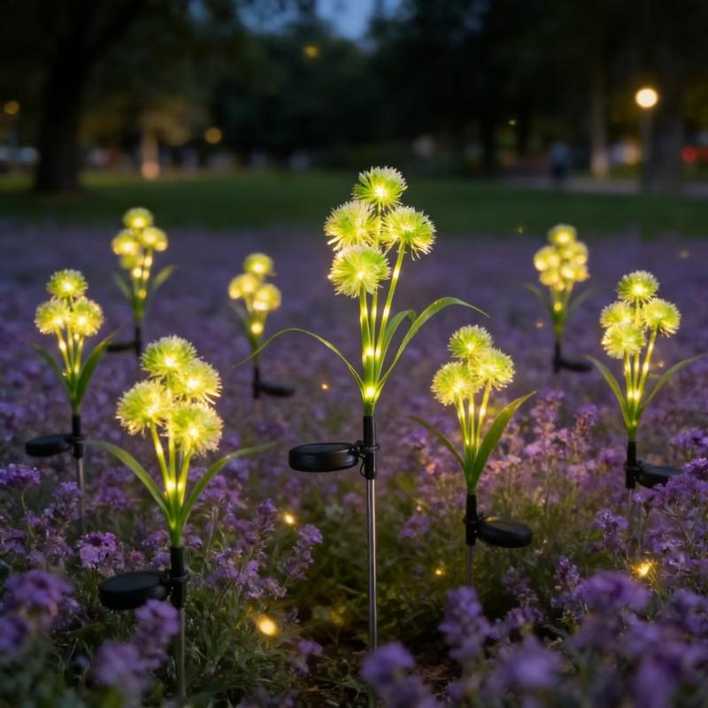Solar Powered LED Dandelion and Onion Ball Lights Are Suitable for Garden Terrace Lawn Decoration Floor Mounted Ambient Lighting