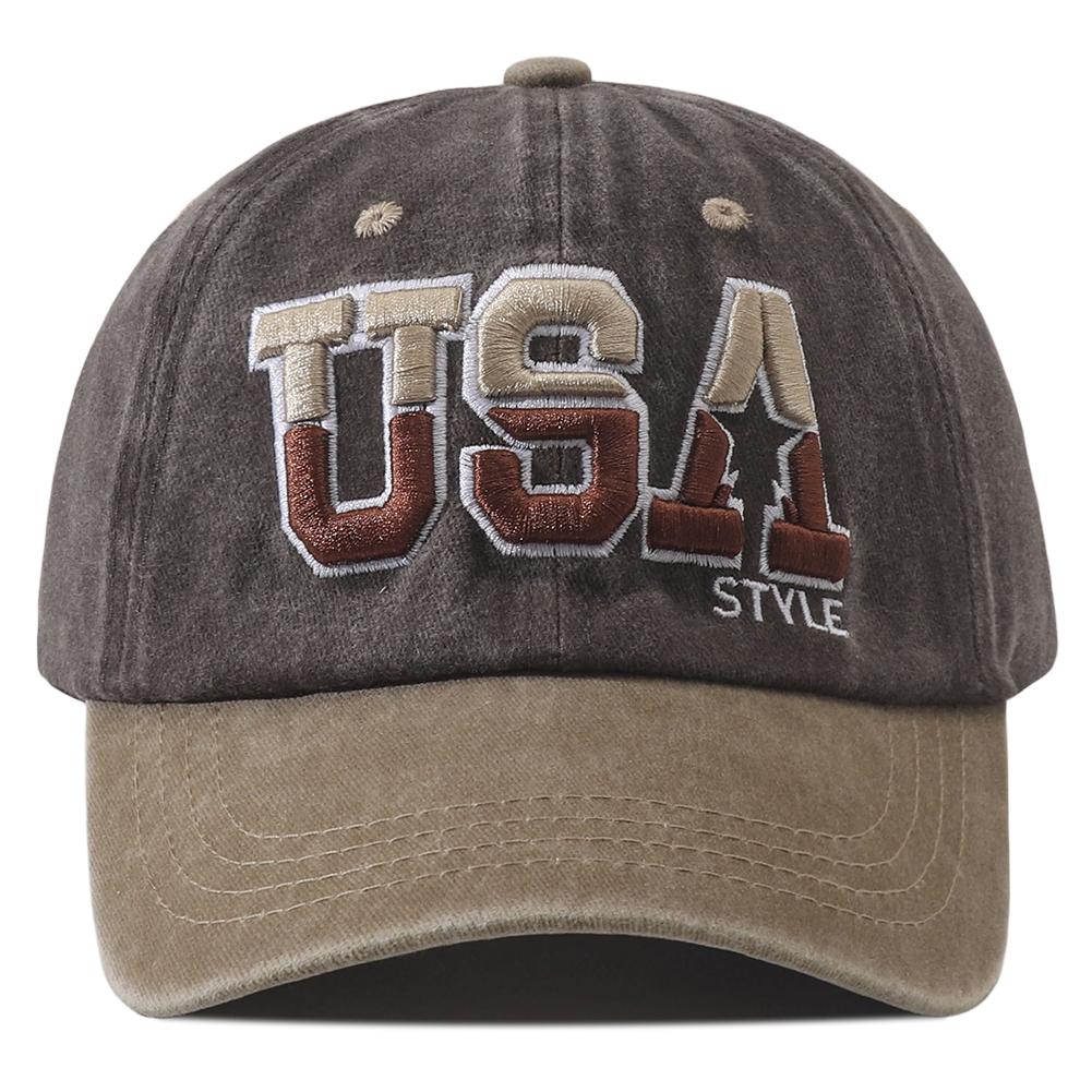 New Unisex USA Embroidered Letter Baseball Cap Washed Cotton Snapback Hat Hip Hop Outdoor Peaked Caps for Women Men Visor Hats