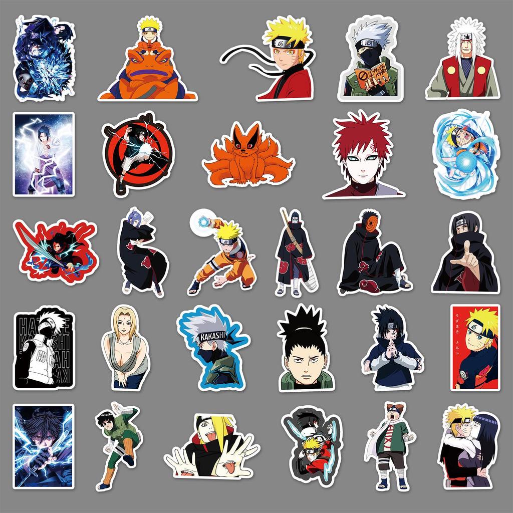 54 Naruto Anime Stickers Set: Waterproof Decorations for Laptops, Cars, Guitars, and Suitcases