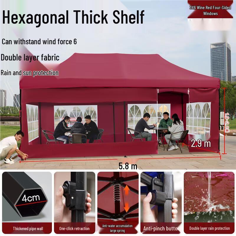 Outdoor Retractable Canopy Tent with Walls