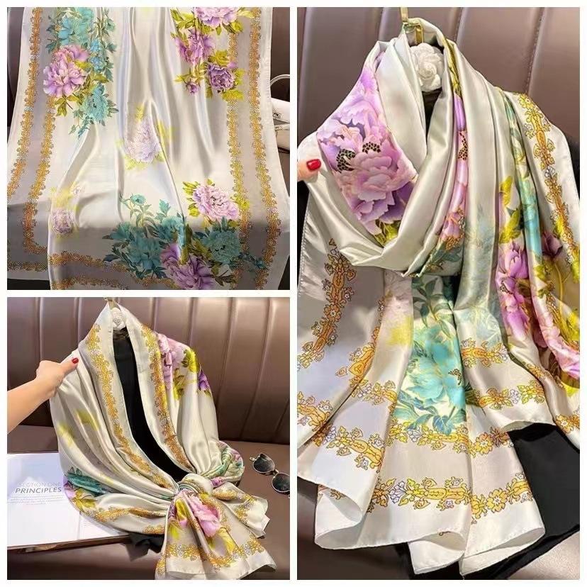 New Style of Beautiful Brocade Scarf for Women's Spring and Autumn Style Fashionable Korean Style with Versatile Style Hangzhou Silk Scarf Shawl