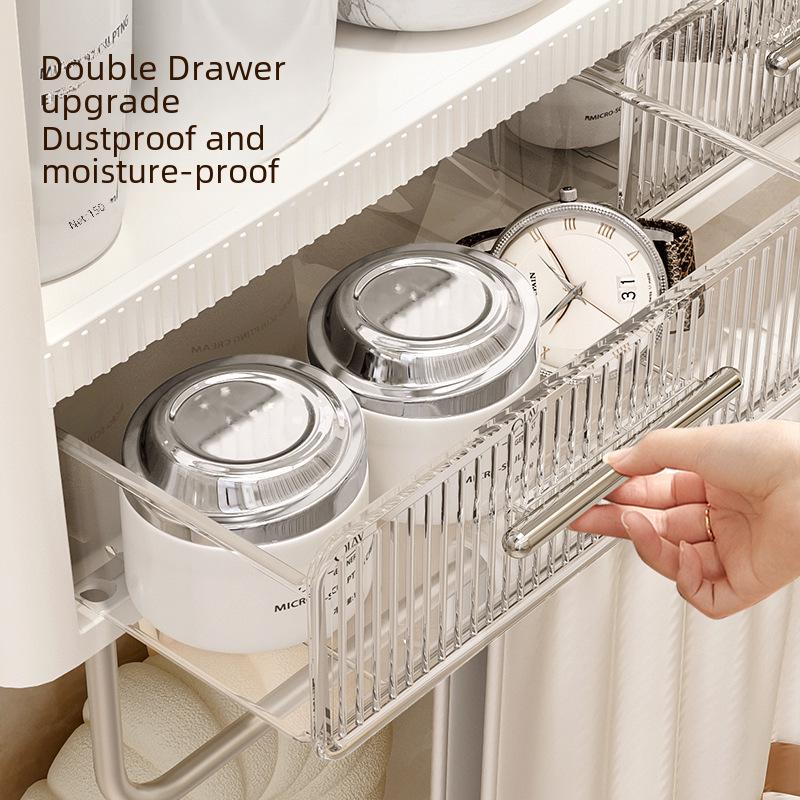 Wall-Mounted Multi-Layer Bathroom Rack for Storage and Organization