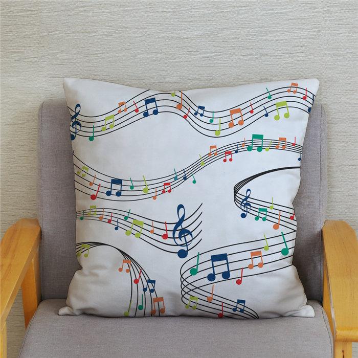 Home Decor Pillowcase Cartoon Sheet Music Printing Cushion Cover Bedroom  Living Room  Sofa Pillow Case