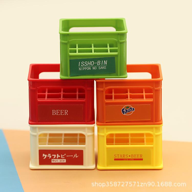 Japanese Bo11 Doll House Mini Simulation Beer Frame Beverage Basket Miniature Model Shooting Props Play House Toy
