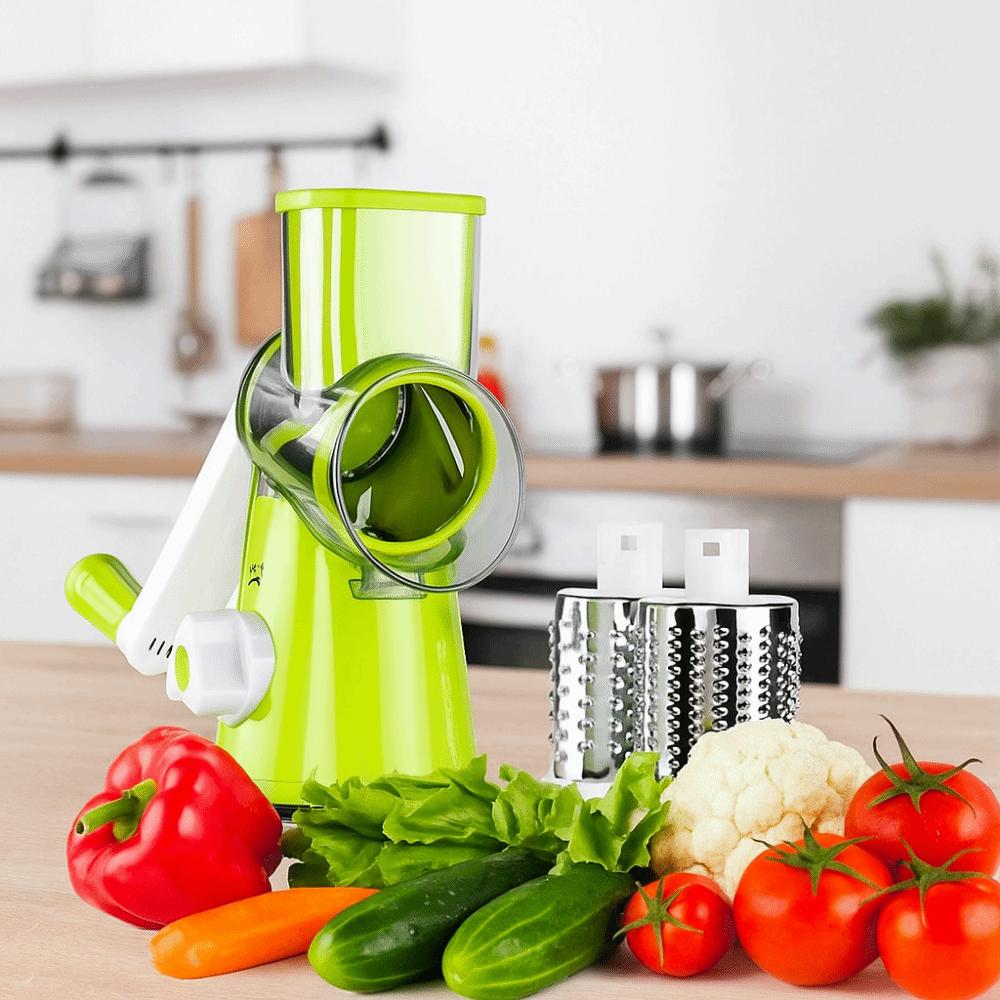 Stainless Steel Manual Rotary Vegetable Slicer Manual Rotary Kitchen Chopper  Food Preparation