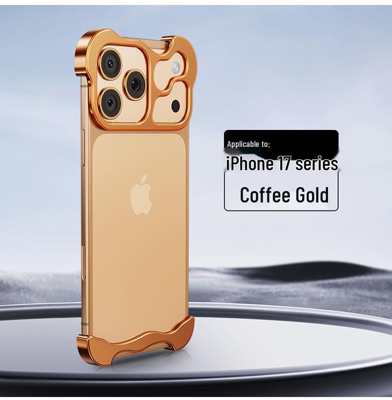 Apple 17Pro & 16Promax Anti-Vingerafdruk Valbestendige Telefoonhoes met Metalen Hoeken en Unieke Vorm.